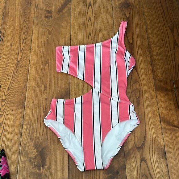 NWT SOLID & STRIPED S the Claudia cosmic stripe cut out bathing suit - Picture 8 of 10